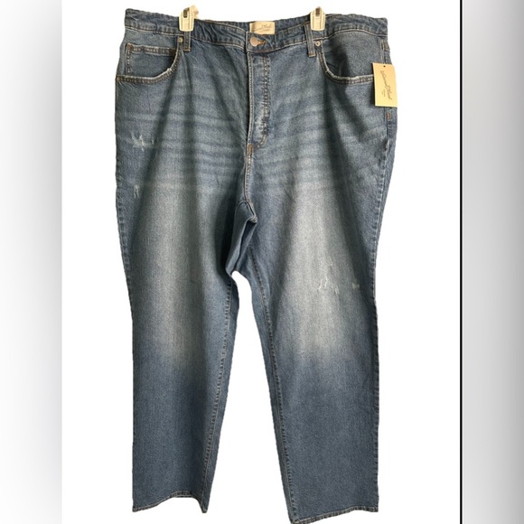 Women 22 High-Rise 90's Distress Straight Jeans - Universal Thread Button Up - Picture 1 of 12